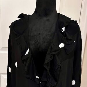 H&M Black and White Pokadot Dress (100% Rayon)